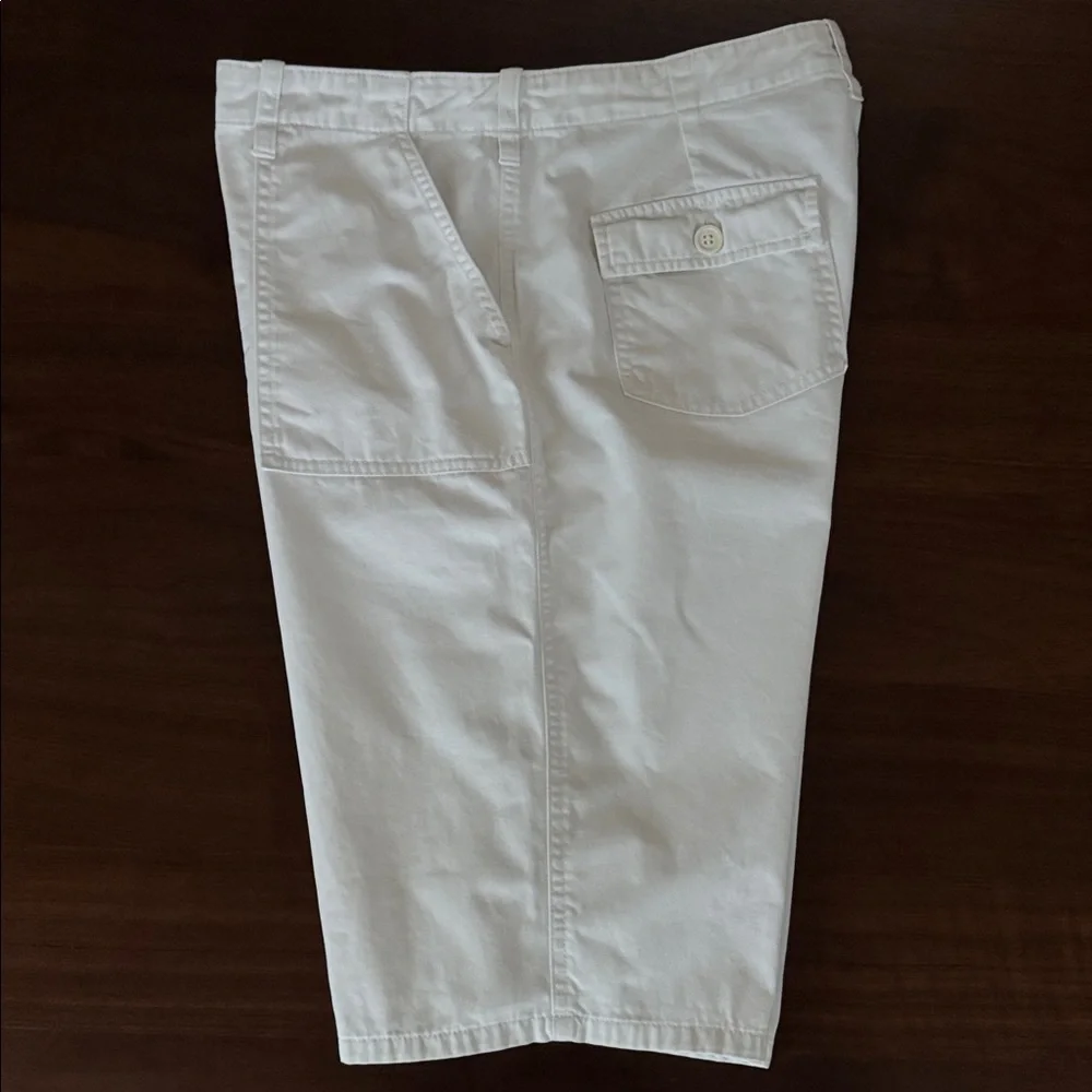 NEW YORK & COMPANY 100% COTTON JEAN SHORTS POCKETS CARGO UTILITY JORTS 12 WHITE